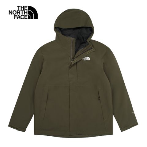 The North Face 北面 男款綠色防水透氣保暖鋪棉內裡三合一外套|81RNBQW