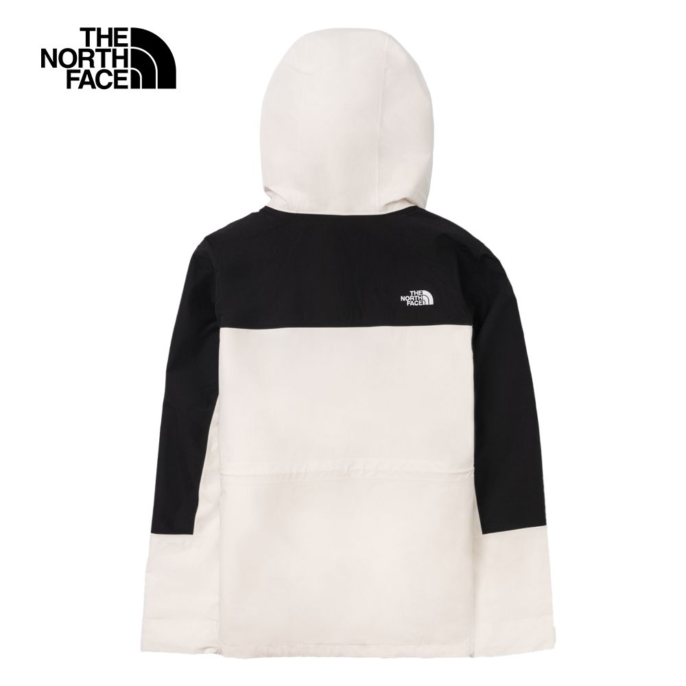 The North Face 北面 女款米白色防水透氣保暖連帽抓絨內裡三合一外套|89YJROU