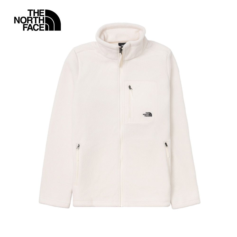 The North Face 北面 女款米白色防水透氣保暖連帽抓絨內裡三合一外套|89YJROU