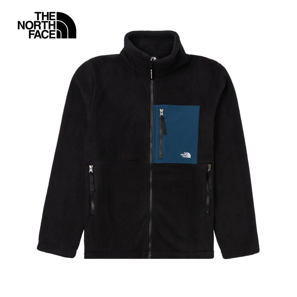 The North Face 北面 男款黑色防水透氣保暖連帽抓絨內裡三合一外套|89YXJK3