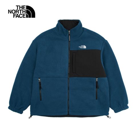 The North Face 北面 男款藍色保暖可調節雙面穿立領抓絨外套|89YY1NO