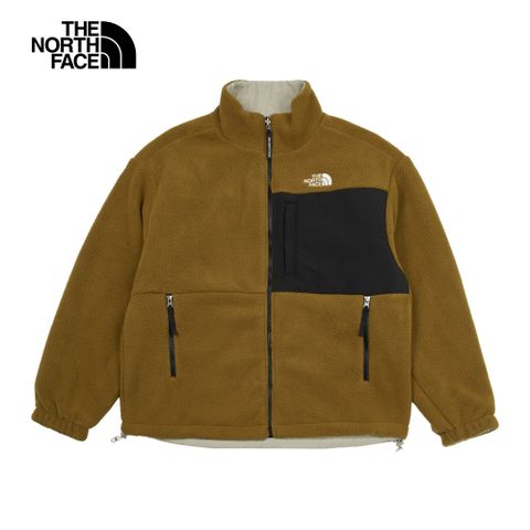 The North Face 北面 男款棕色保暖可調節雙面穿立領抓絨外套|89YY1OB