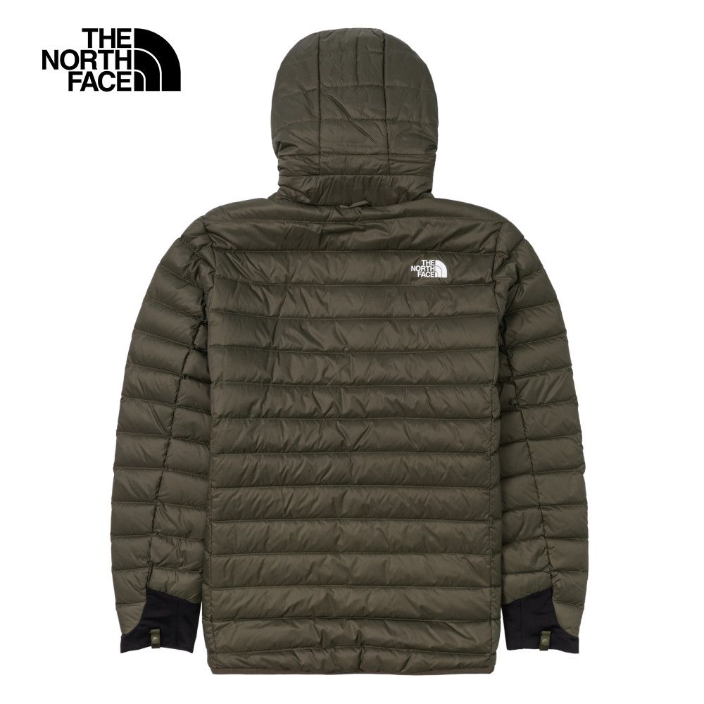 The North Face 北面 男款灰褐色防潑水舒適保暖連帽羽絨外套|89ZQ21L