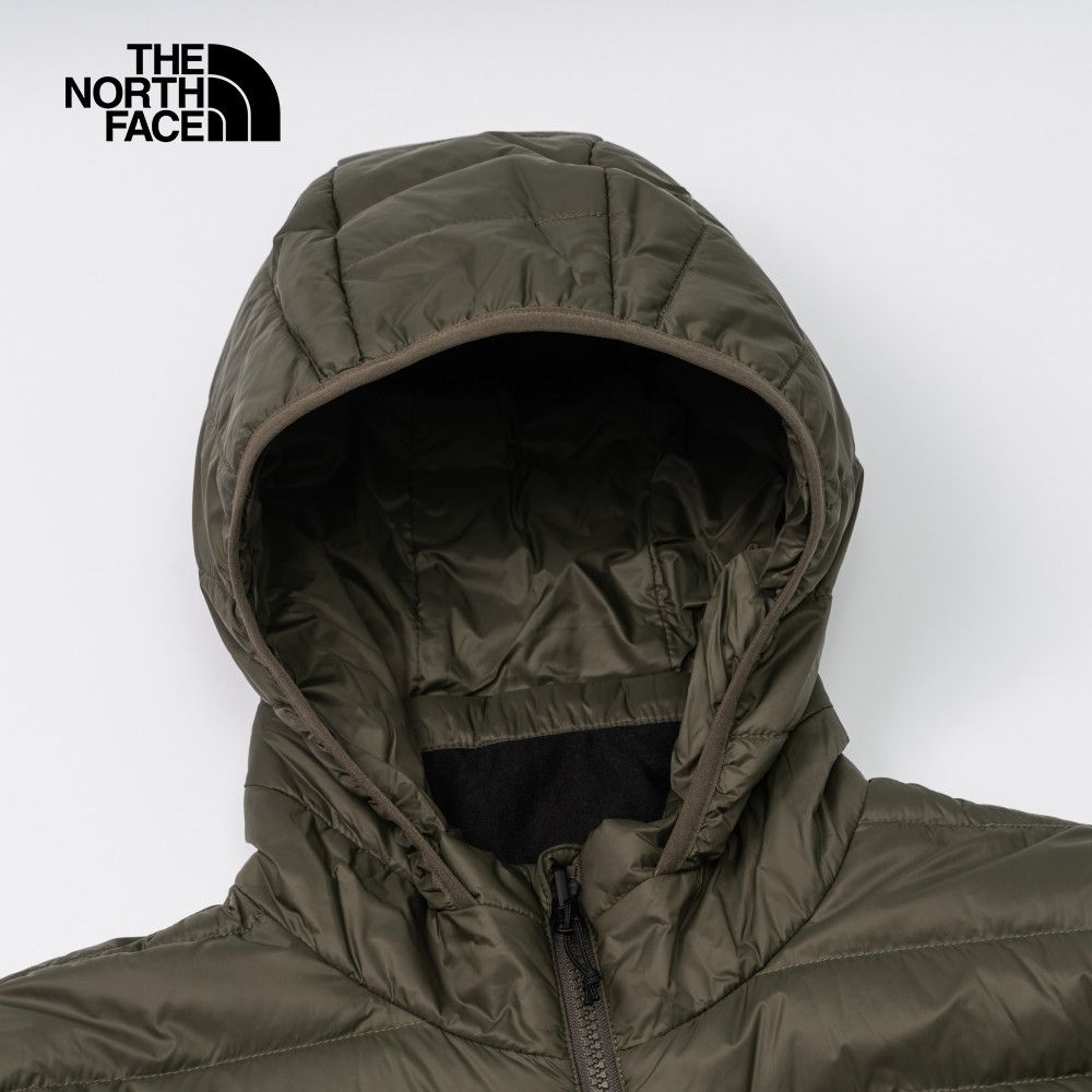 The North Face 北面 男款灰褐色防潑水舒適保暖連帽羽絨外套|89ZQ21L