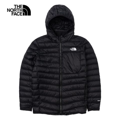 The North Face 北面 男款黑色防潑水舒適保暖連帽羽絨外套|89ZQJK3