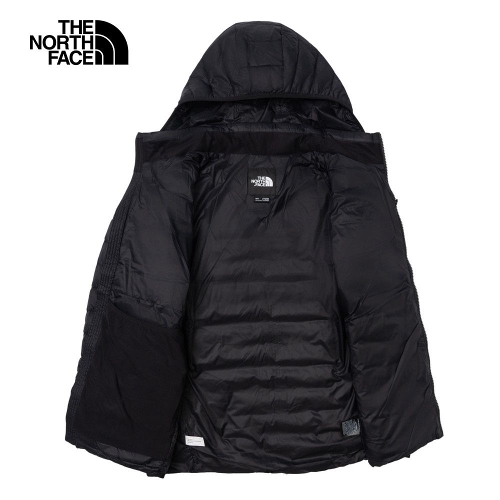 The North Face 北面 男款黑色防潑水舒適保暖連帽羽絨外套|89ZQJK3