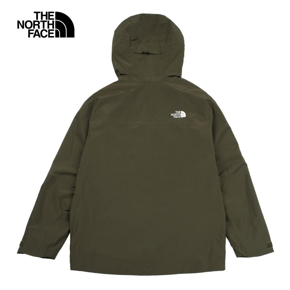 The North Face 北面 男款灰褐色防水透氣舒適保暖連帽抓絨內裡三合一外套|89ZS21L