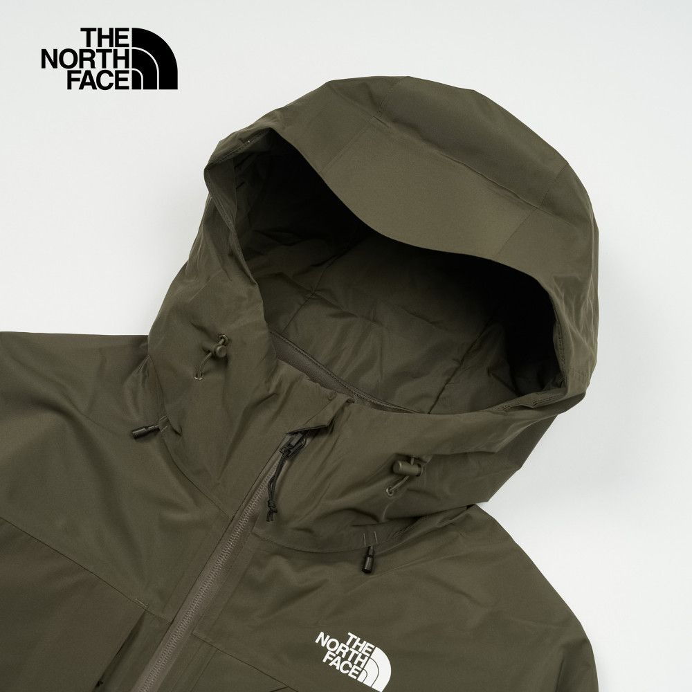 The North Face 北面 男款灰褐色防水透氣舒適保暖連帽抓絨內裡三合一外套|89ZS21L