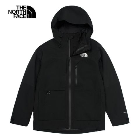 The North Face北面男款黑色防水透氣舒適保暖連帽抓絨內裡三合一外套｜89ZSJK3