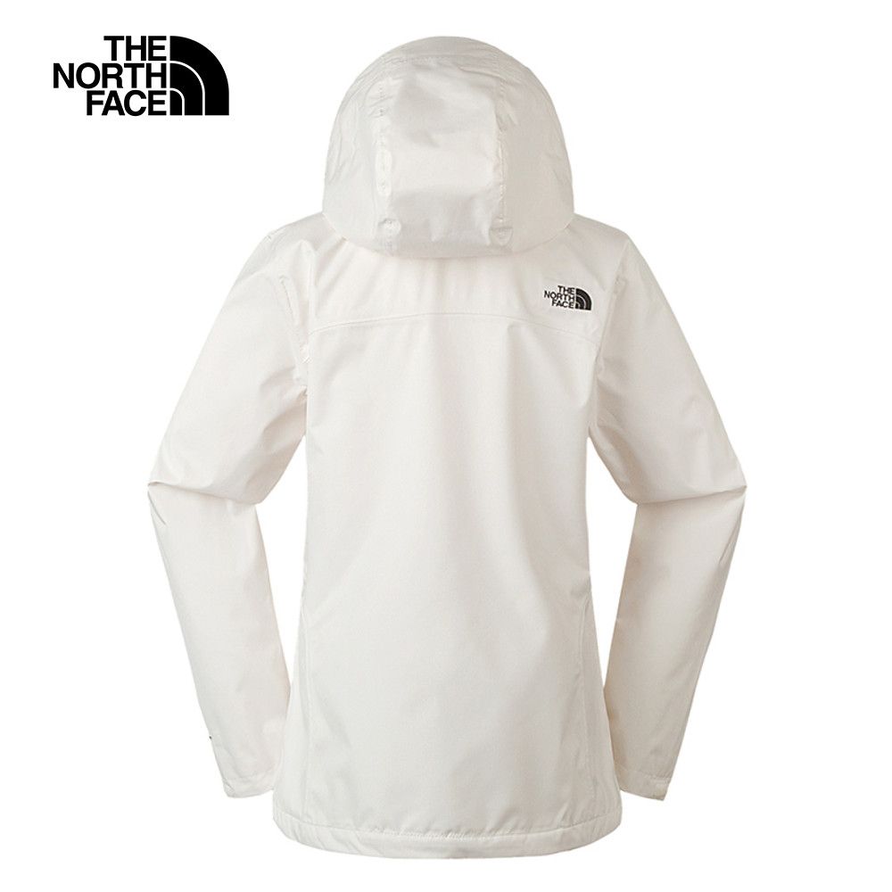 The North Face 北面 女款米白色防水透氣可調節收納連帽衝鋒衣|8AV8QLI