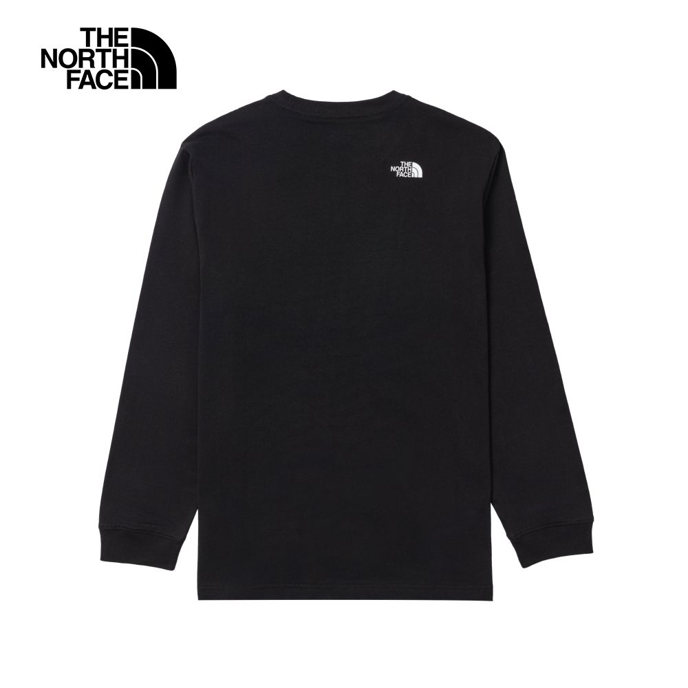 The North Face 北面 男女款黑色純棉舒適大尺寸品牌印花長袖T恤|8ATCJK3