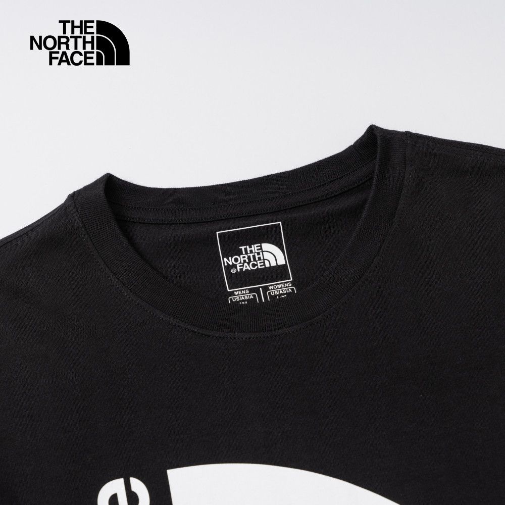 The North Face 北面 男女款黑色純棉舒適大尺寸品牌印花長袖T恤|8ATCJK3