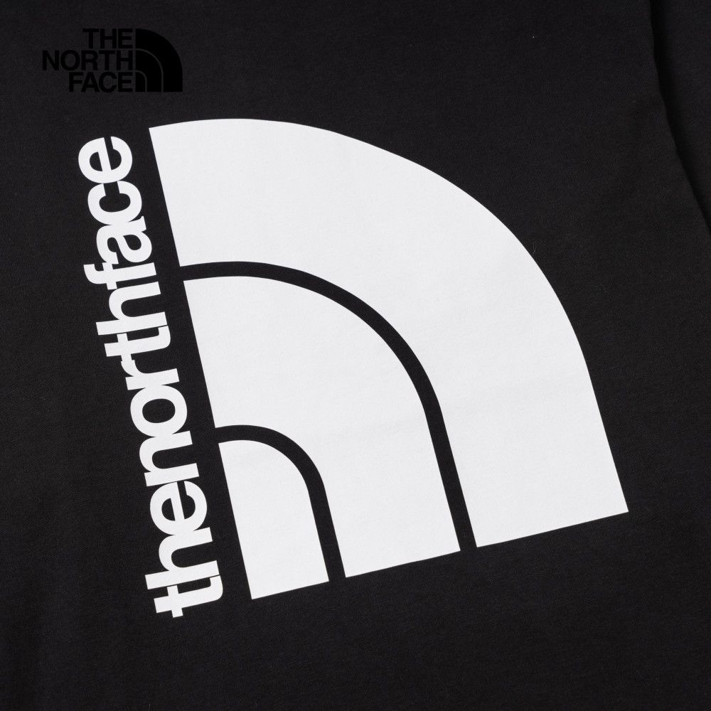 The North Face 北面 男女款黑色純棉舒適大尺寸品牌印花長袖T恤|8ATCJK3