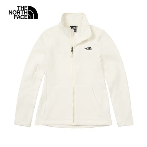 The North Face 北面 女款米白色保暖舒適休閒立領抓絨外套|88RQQLI