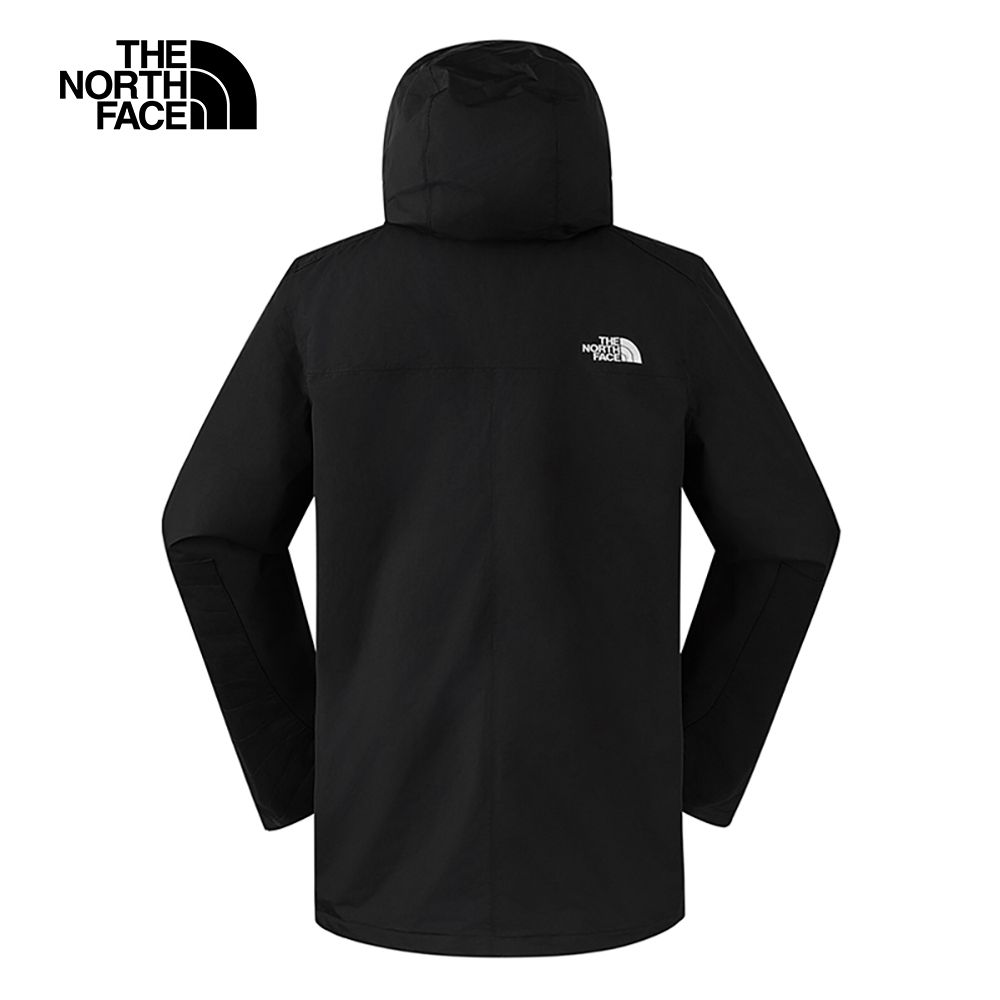 The North Face 北面 男款黑色防水透氣保暖連帽羽絨內裡三合一外套|81NH4H0