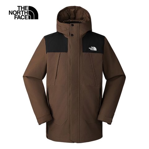 The North Face 北面 男款棕色防水透氣保暖連帽羽絨內裡三合一外套|81NH5EX