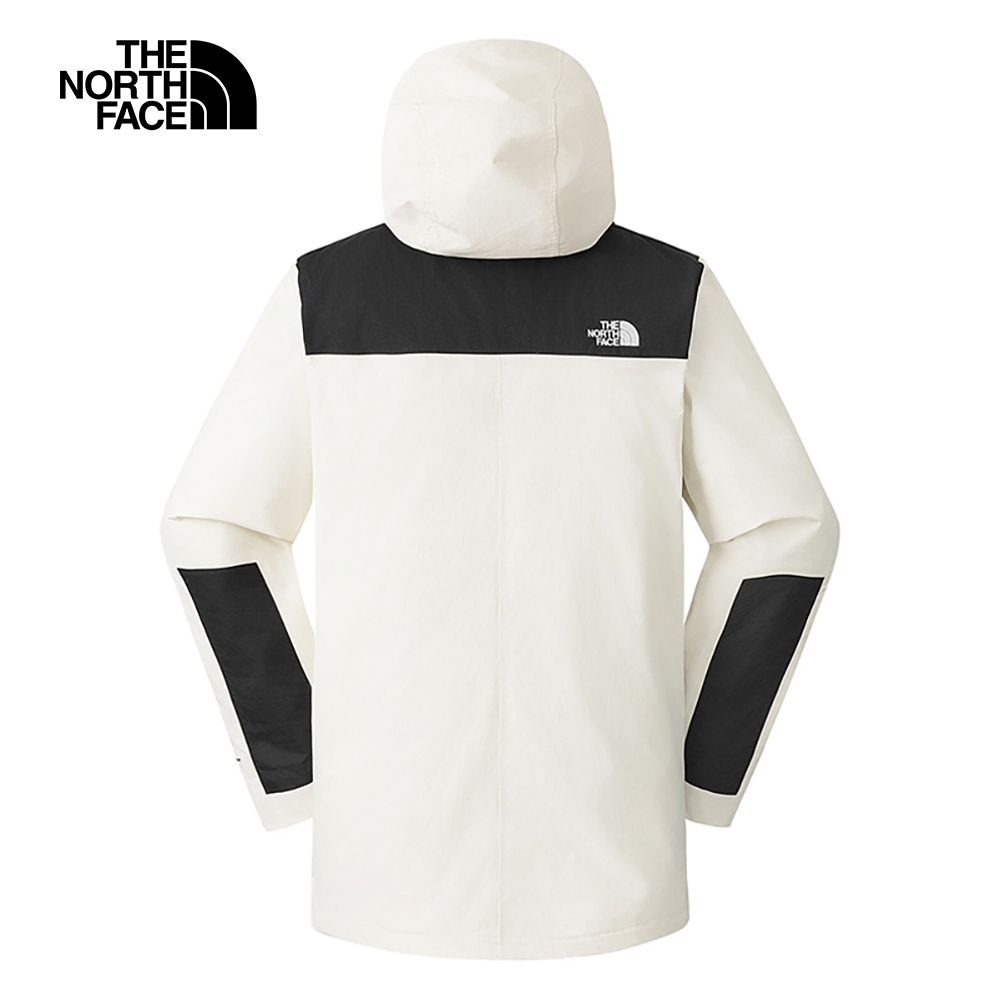 The North Face 北面 男款米白色防水透氣保暖連帽羽絨內裡三合一外套|81NHROU