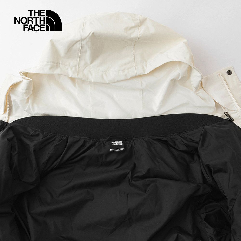 The North Face 北面 男款米白色防水透氣保暖連帽羽絨內裡三合一外套|81NHROU