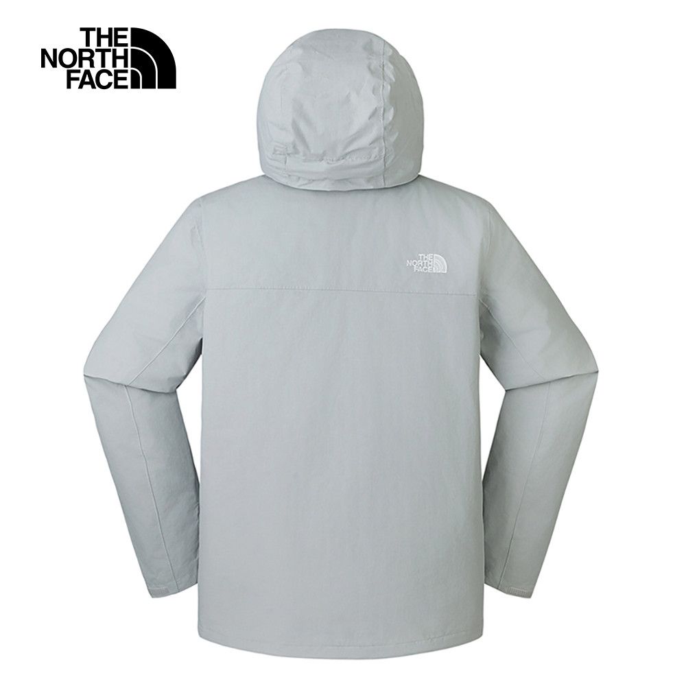 The North Face 北面 男款灰色防水透氣保暖連帽羽絨內裡三合一外套|81QSA0M