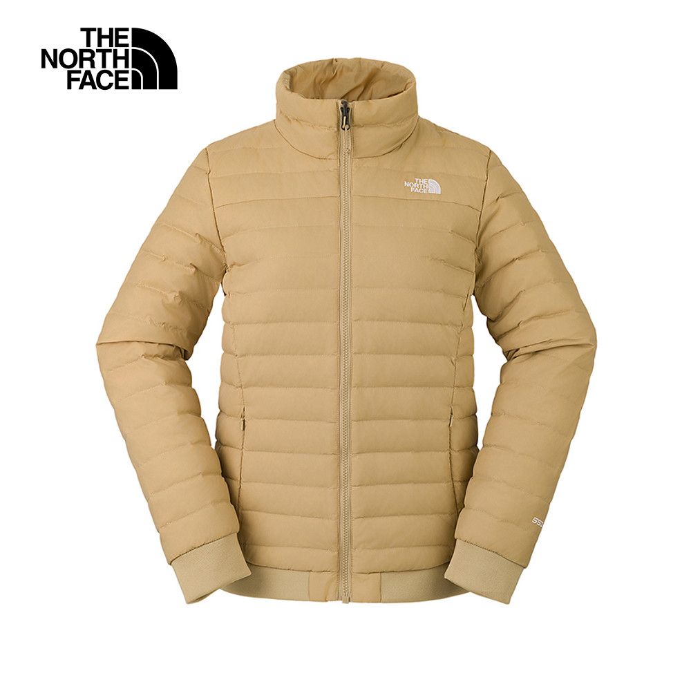 The North Face 北面 女款白色防水透氣保暖連帽羽絨內裡三合一外套|88RWROR