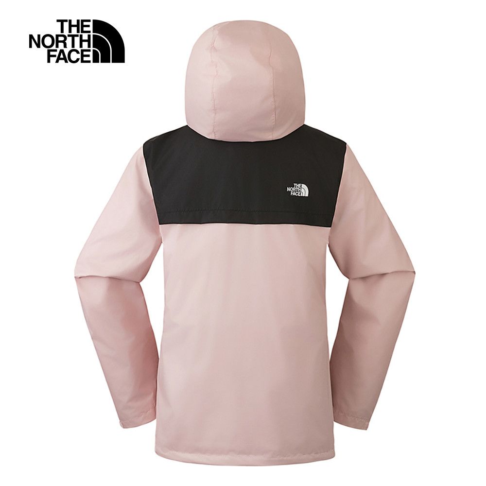 The North Face 北面 女款粉紅色防水透氣保暖連帽抓絨內裡三合一外套|88RYHZI