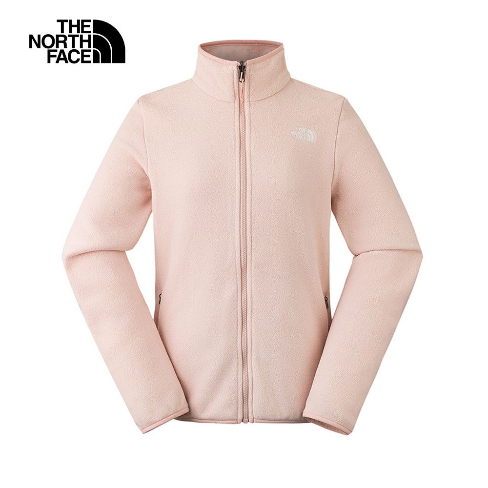 The North Face 北面 女款粉紅色防水透氣保暖連帽抓絨內裡三合一外套|88RYHZI