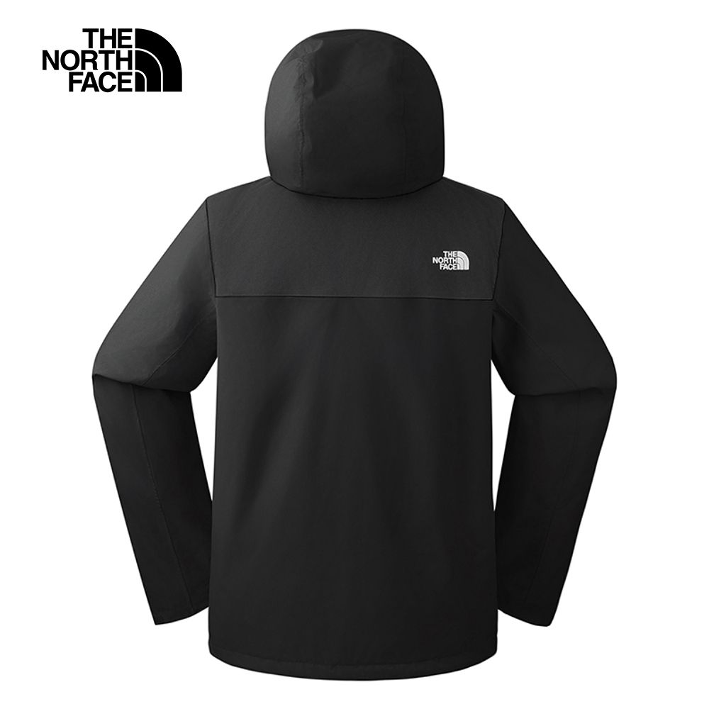 The North Face 北面 男款黑色防水透氣可拆卸連帽鋪棉內裡三合一外套|8DNCJK3