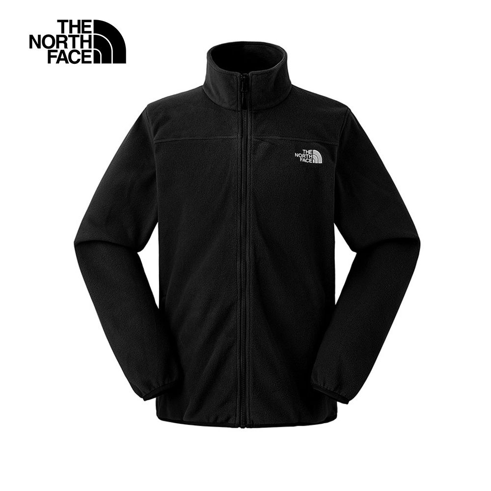 The North Face 北面 男款黑色防水透氣可調節可收納連帽抓絨內裡三合一外套|8DNJKX7