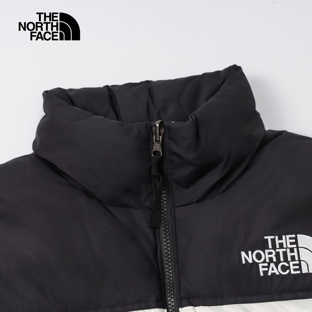 The North Face 北面 經典ICON-女款米白色防潑水保暖可收納連帽羽絨外套|3XEOROU