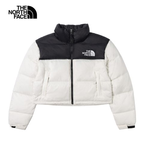 The North Face 北面 女款米白色防潑水短版羽絨外套|5GGEROU