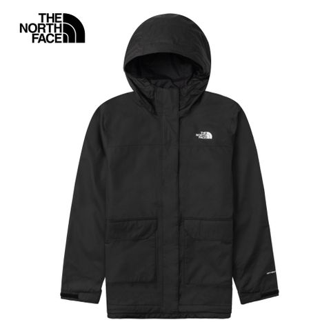 The North Face 北面 女款黑色防水透氣連帽衝鋒衣|88RSJK3