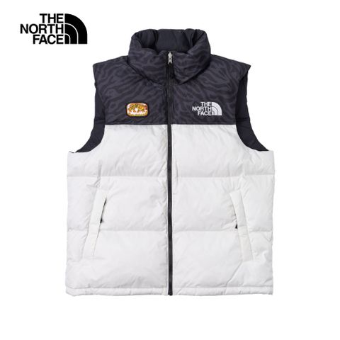 The North Face 北面 【經典1996】男款白色DWR防潑水可打包收納羽絨背心|3JQQ5IX 700蓬鬆度