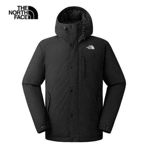 The North Face 北面 男款黑色DWR防潑水保暖連帽羽絨外套|88R44H0 550蓬鬆度