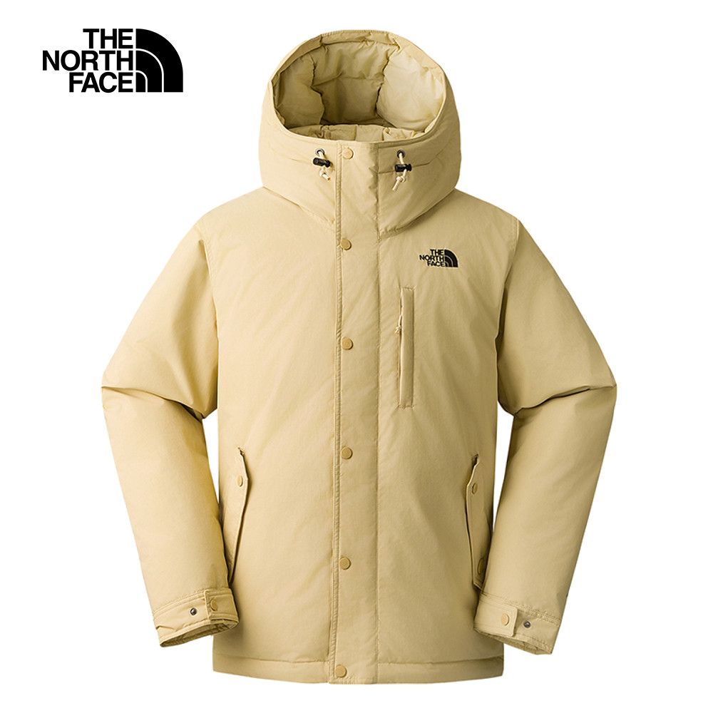 The North Face 北面 男款卡其色DWR防潑水保暖連帽羽絨外套|88R4AWA 550蓬鬆度