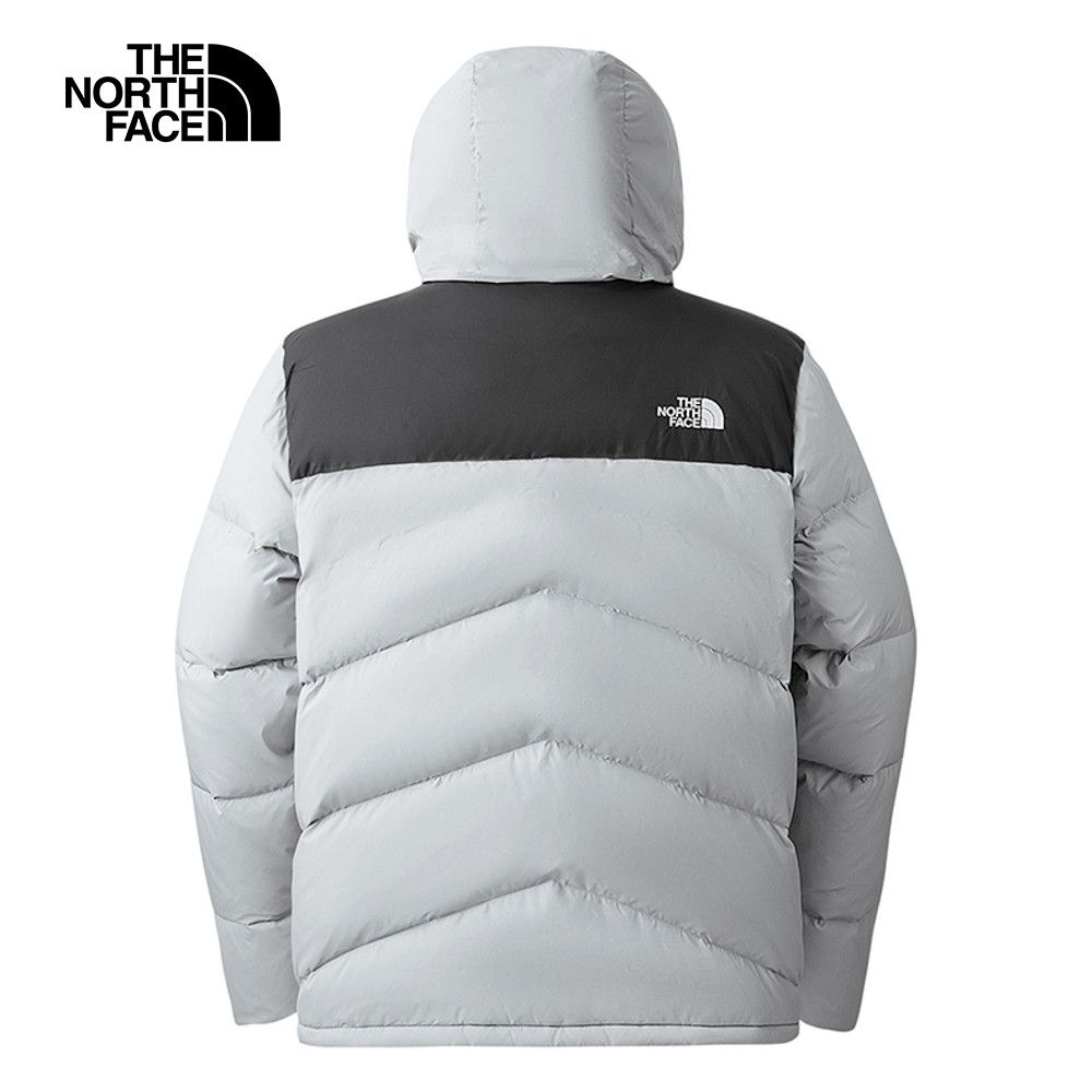 The North Face 北面 男款灰黑拼接DWR防潑水保暖連帽羽絨外套|8929C3F 550蓬鬆度