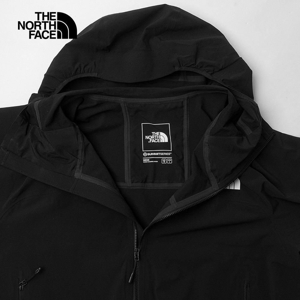 The North Face 北面 男款黑色DWR防潑水連帽輕量風衣|8AS4JK3