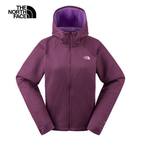 The North Face 北面 女款紫色吸濕排汗針織連帽外套|83U91NI 排汗衫