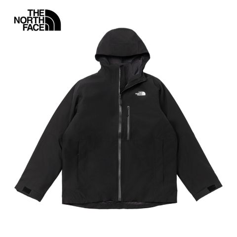 The North Face 北面 男款黑色DryVent防水透氣保暖連帽羽絨內裡三合一外套|83SL4HF