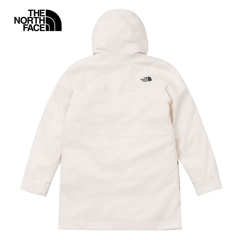 The North Face 北面 女款米白色DryVent防水透氣保暖連帽羽絨內裡三合一外套|89YPQLI 600蓬鬆度