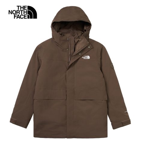 The North Face 北面 男款棕色DryVent防水透氣保暖連帽羽絨內裡三合一外套|89Z21OI 600蓬鬆度