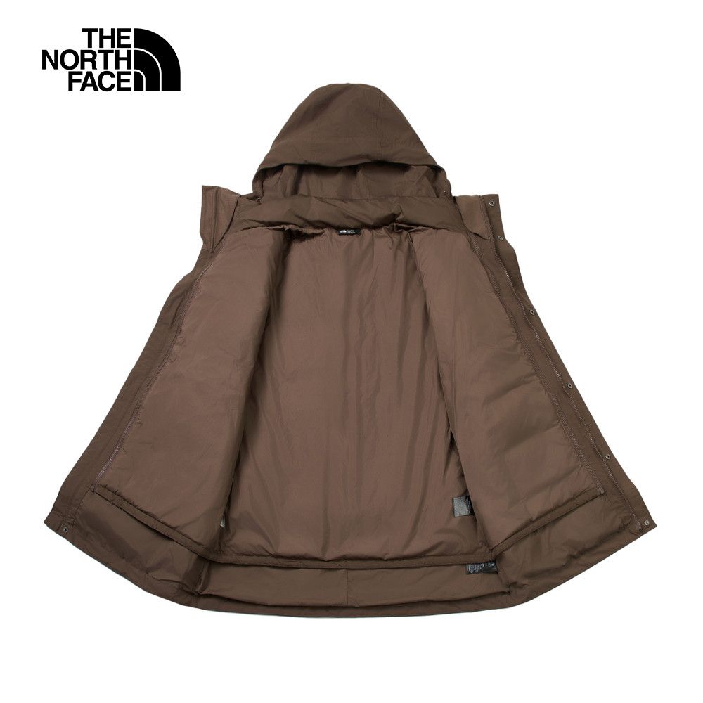 The North Face 北面 男款棕色DryVent防水透氣保暖連帽羽絨內裡三合一外套|89Z21OI 600蓬鬆度