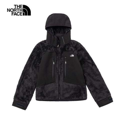 The North Face 北面 UE女款黑色舒適保暖大口袋設計連帽抓絨外套|8AGDJK3