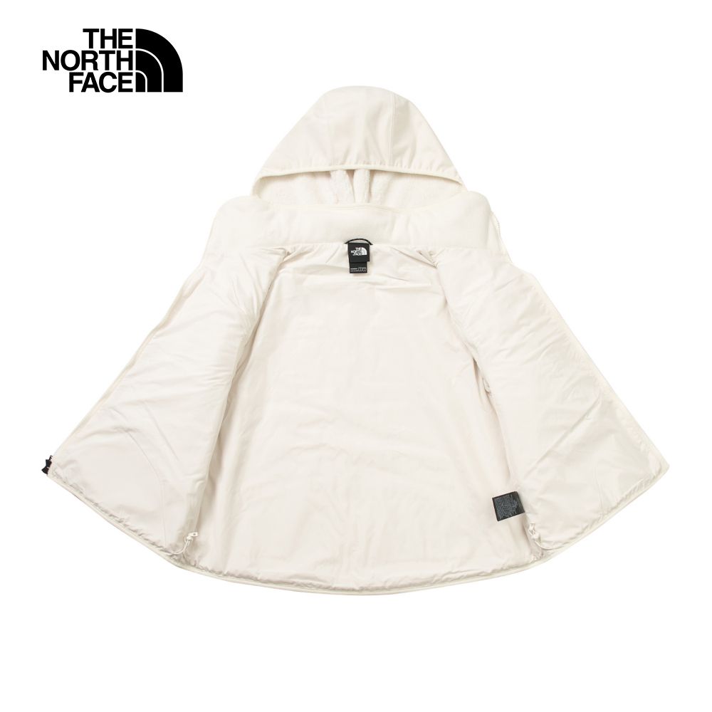 The North Face 北面 UE女款米白色舒適保暖大口袋設計連帽抓絨外套|8AGDQLI