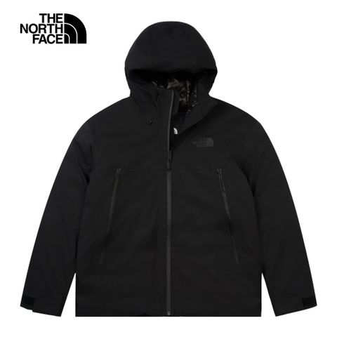 The North Face 北面 男款黑色DryVent防水透氣連帽羽絨外套｜83UMJK3 600蓬鬆度