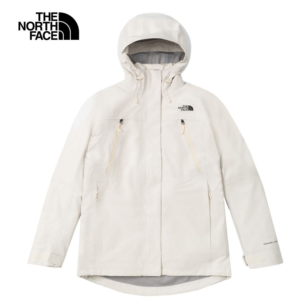 The North Face 北面 女款米白色FUTURELIGHT防水透氣連帽羽絨內裡三合一外套｜89X6QLI 600蓬鬆度