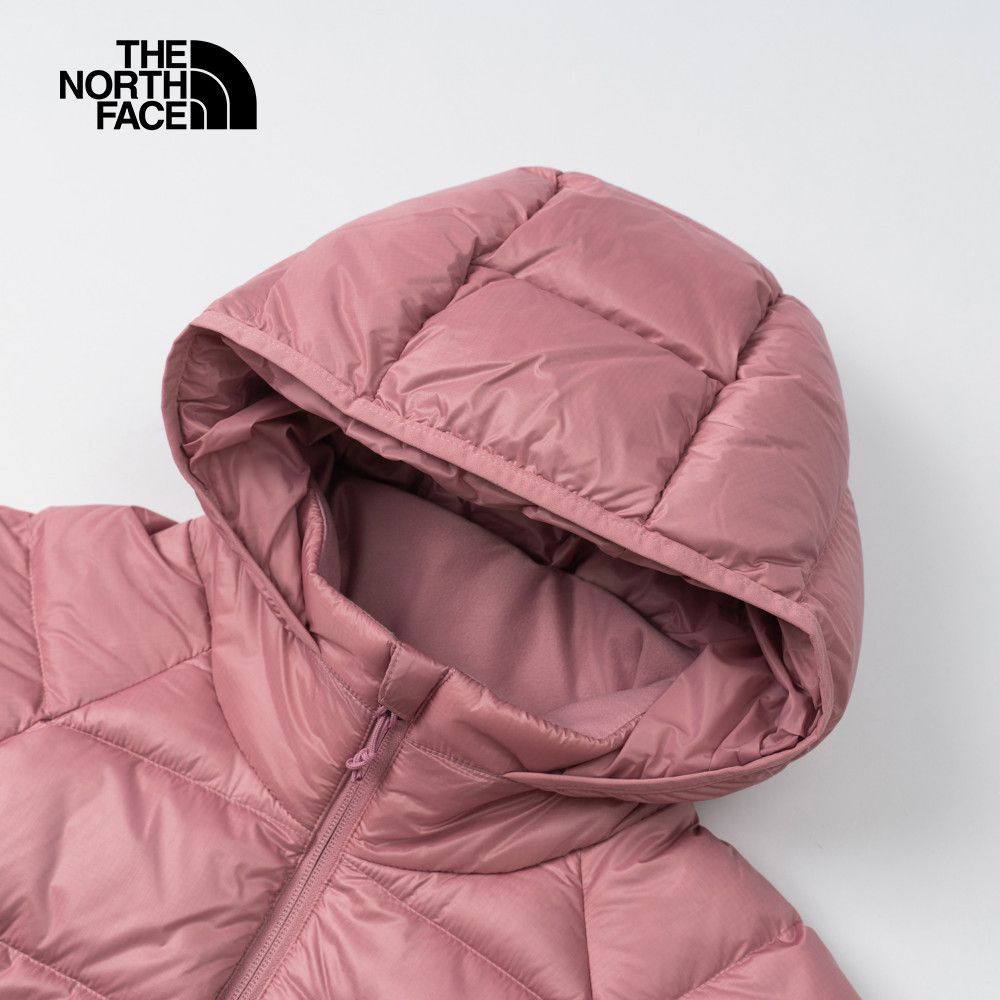 The North Face 北面 女款粉紅色DWR防潑水連帽羽絨外套｜89X71MI 700蓬鬆度