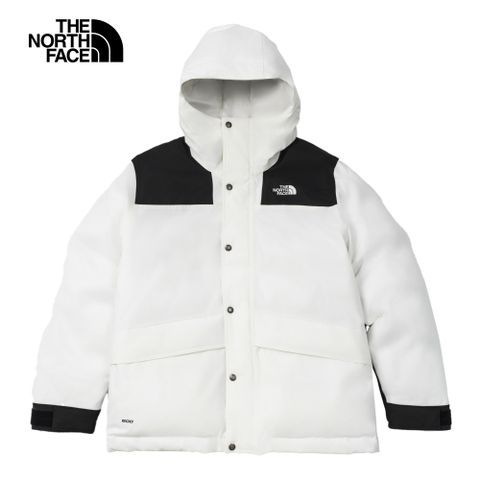 The North Face 北面 男款黑白拼接DryVent防水透氣連帽羽絨外套｜89Z0LA9 600蓬鬆度