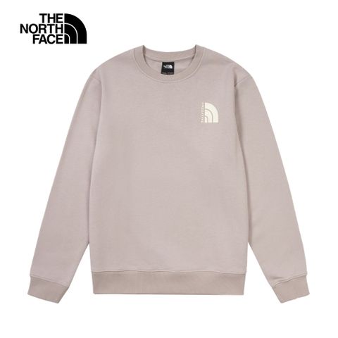 The North Face 北面 女款灰色舒適保暖經典品牌印花長袖大學T｜8AT01OA