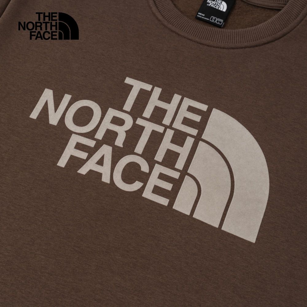 The North Face 北面 男款棕色舒適保暖大尺寸品牌印花長袖大學T｜8ATF1OI