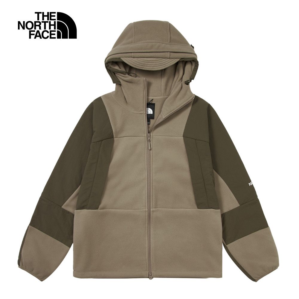 The North Face 北面 UE男款灰色舒適保暖可調節連帽抓絨外套｜8A849O0 